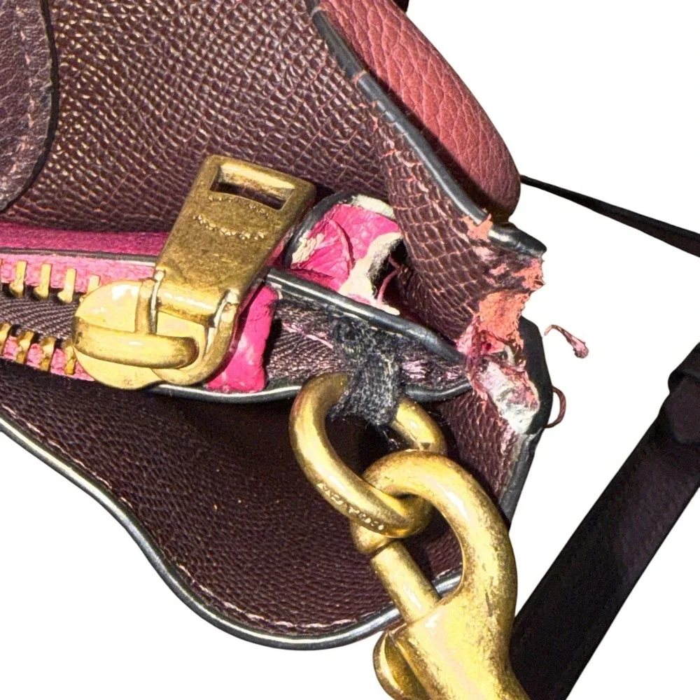 Coach Willow Tote 24 Crossbody Handbag Leather Burgundy C8561 FAIR